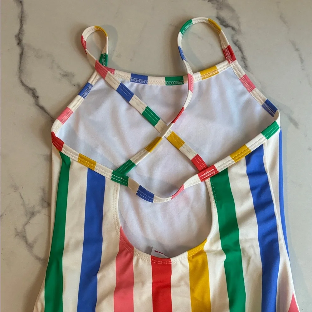 Hanna Andersson Girls' Multicolor Stripe One-Piece Swimsuit - Kids Swim